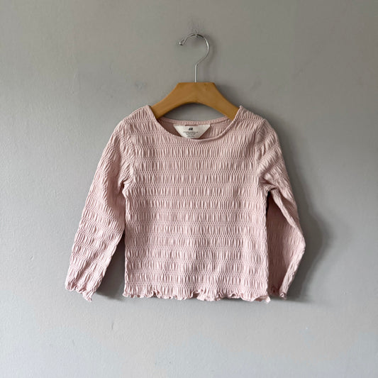 H&M / Long sleeve top - light pink / 2-4Y