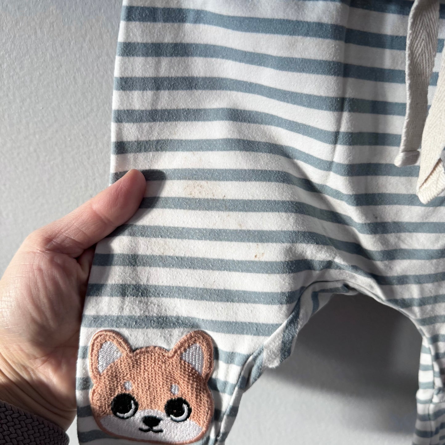 Hux	Baby / Smokey green x dog T-shirt & pants set / 6-12M