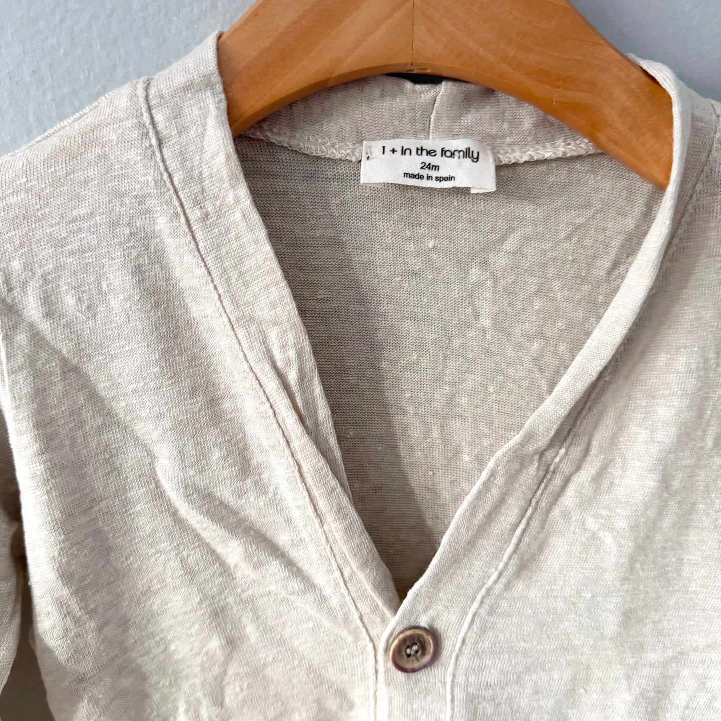 1+ in the family / 100% linen cardigan / 24M