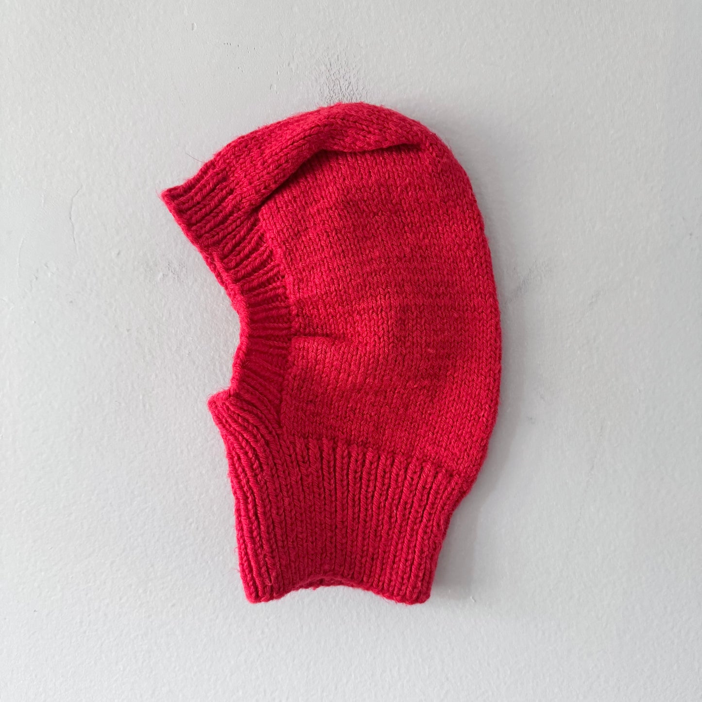 Handmade / Red knit balaclava / 12-24M