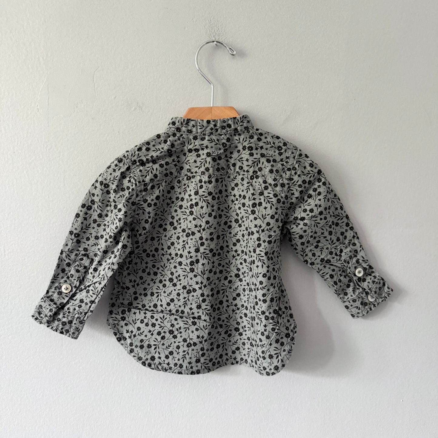 Rylee + Cru / Smokey blue x floral linen blouse / 6-12M