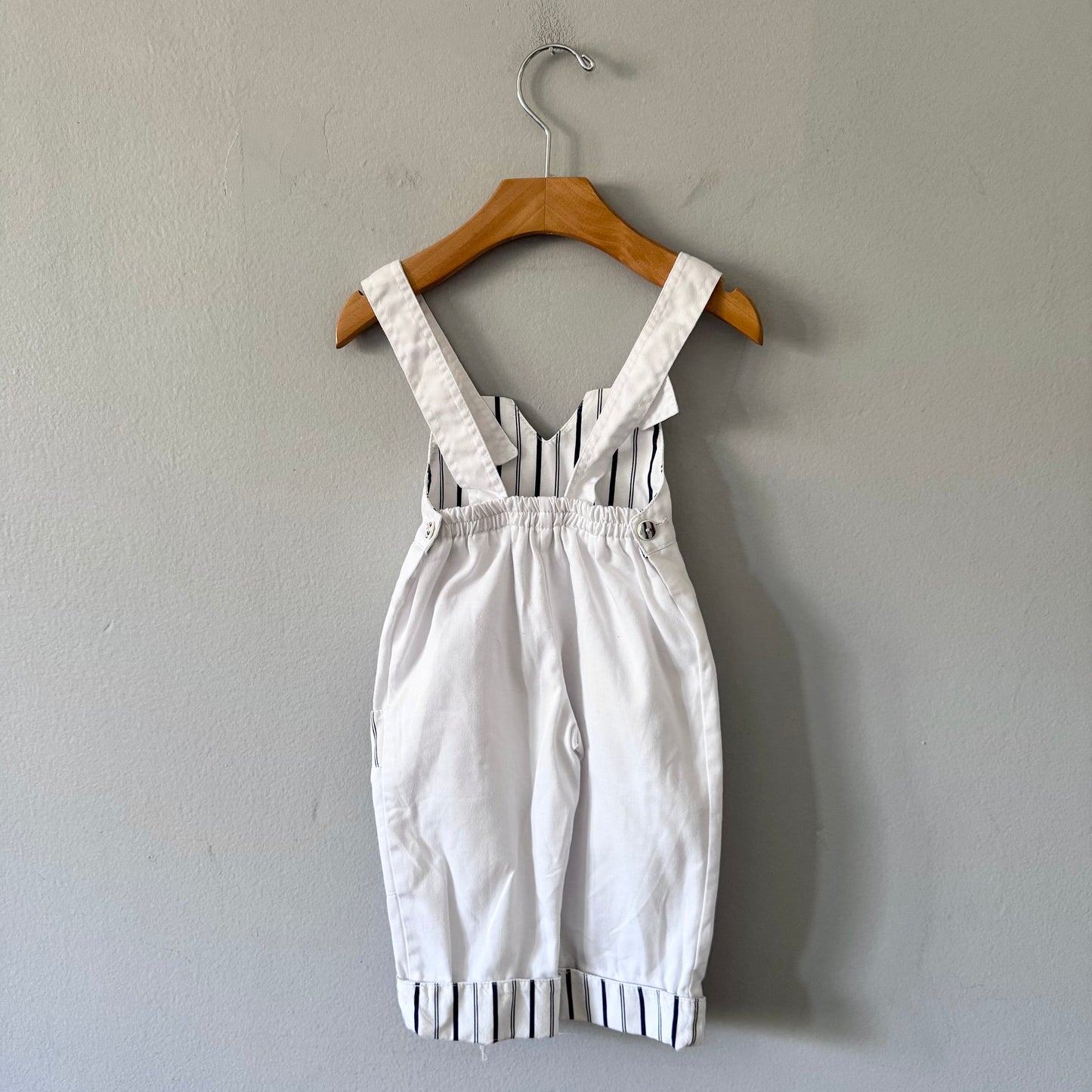 Vintage / White overalls / 12M