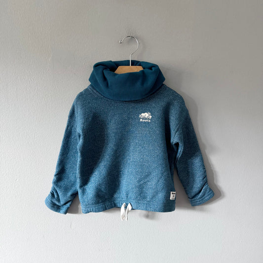 Roots / Green salt and pepper crew top / 3T