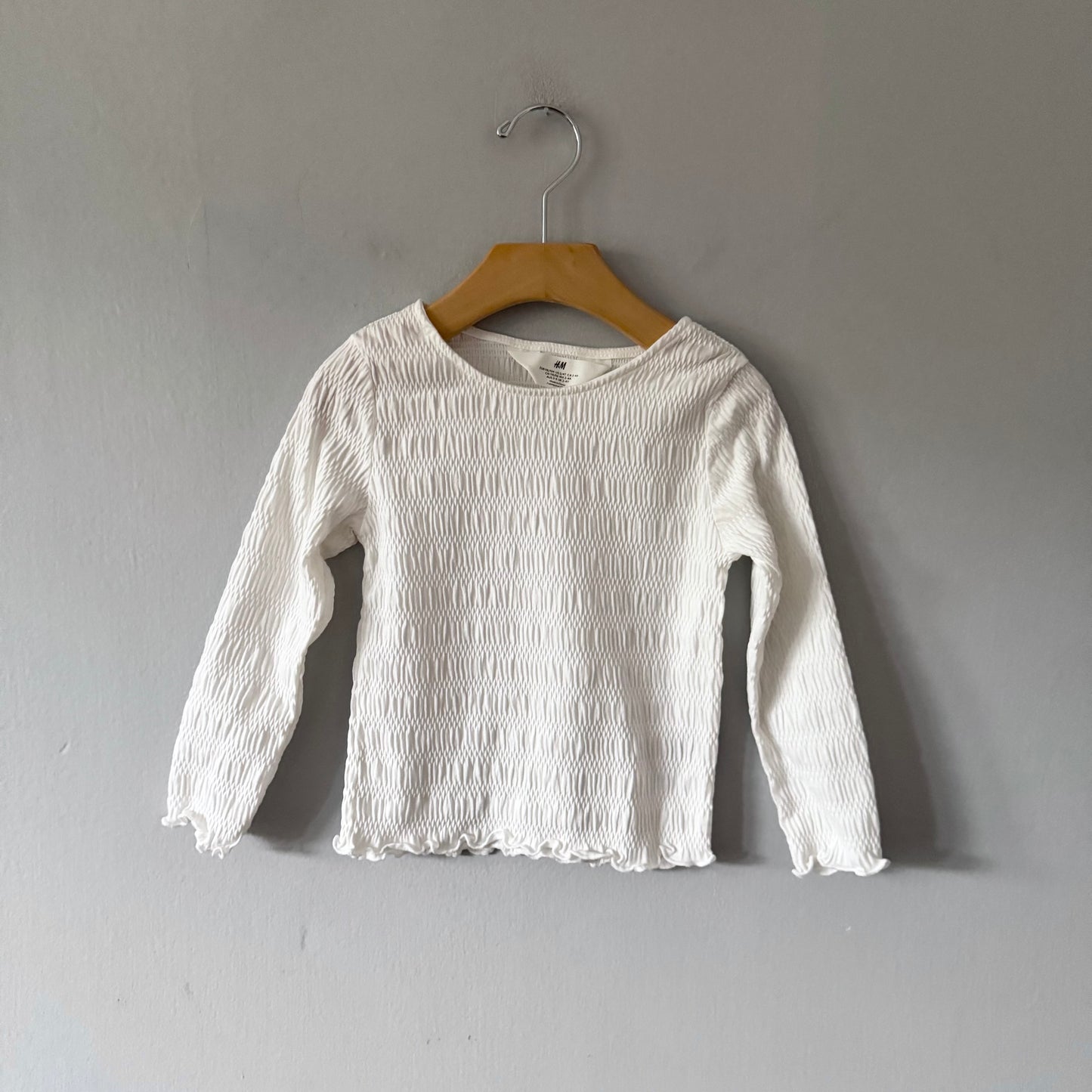 H&M / Long sleeve top - white / 2-4Y