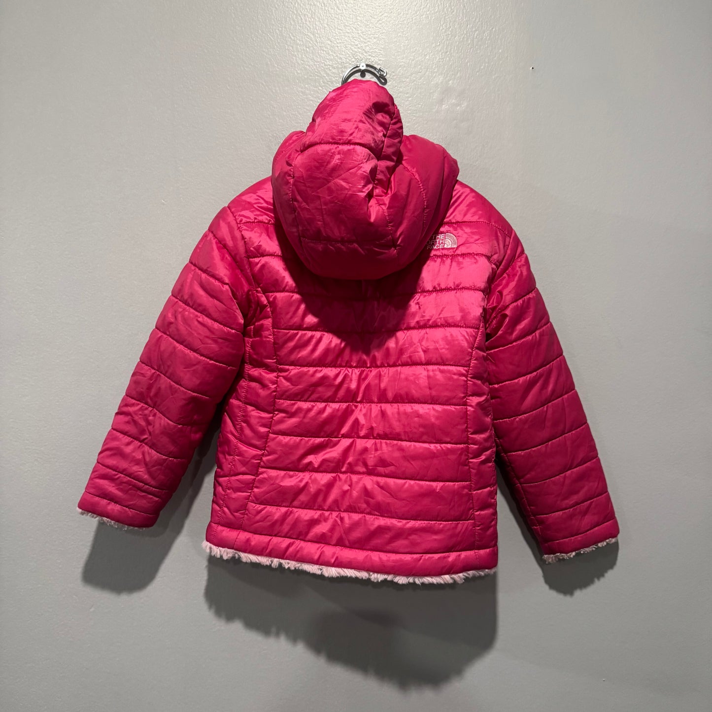 The North Face / Pink sherpa x puffer reversible jacket	/ 4T