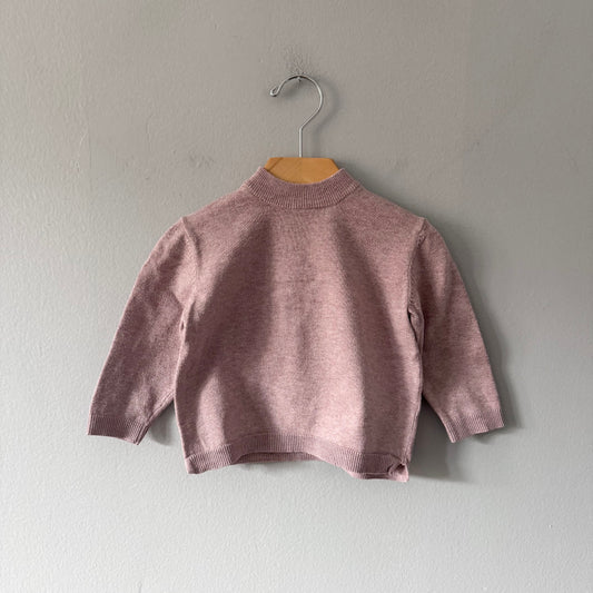Zara / Smokey pink knit turtle neck top / 12-18M