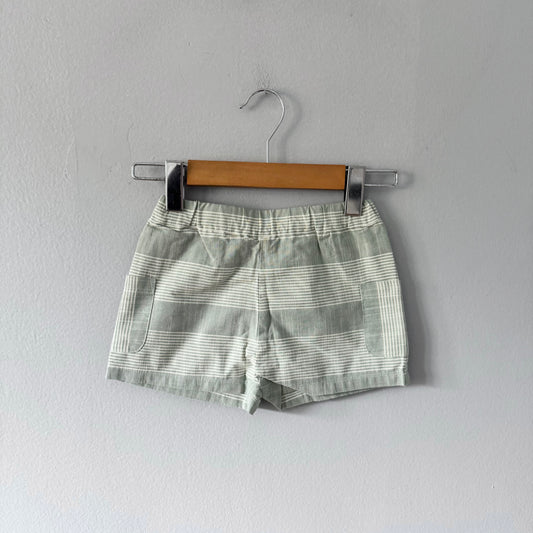 Pehr / Light green stripe shorts / 3T - New with tag
