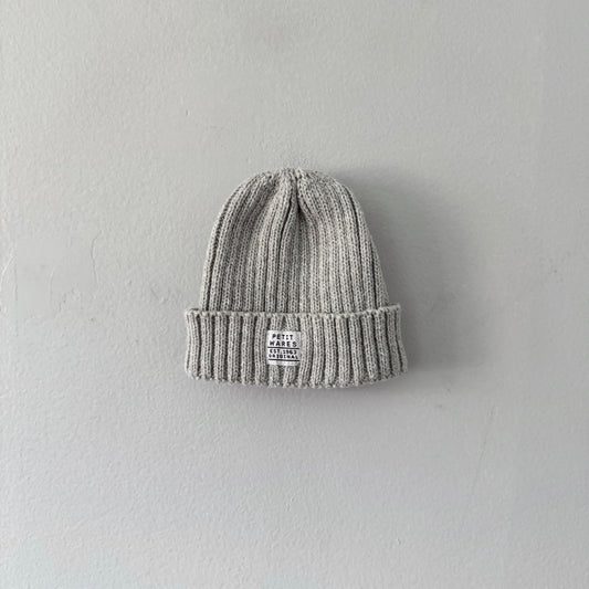 No brand / Light grey ribbed beanie / 46-50cm(6-12M)