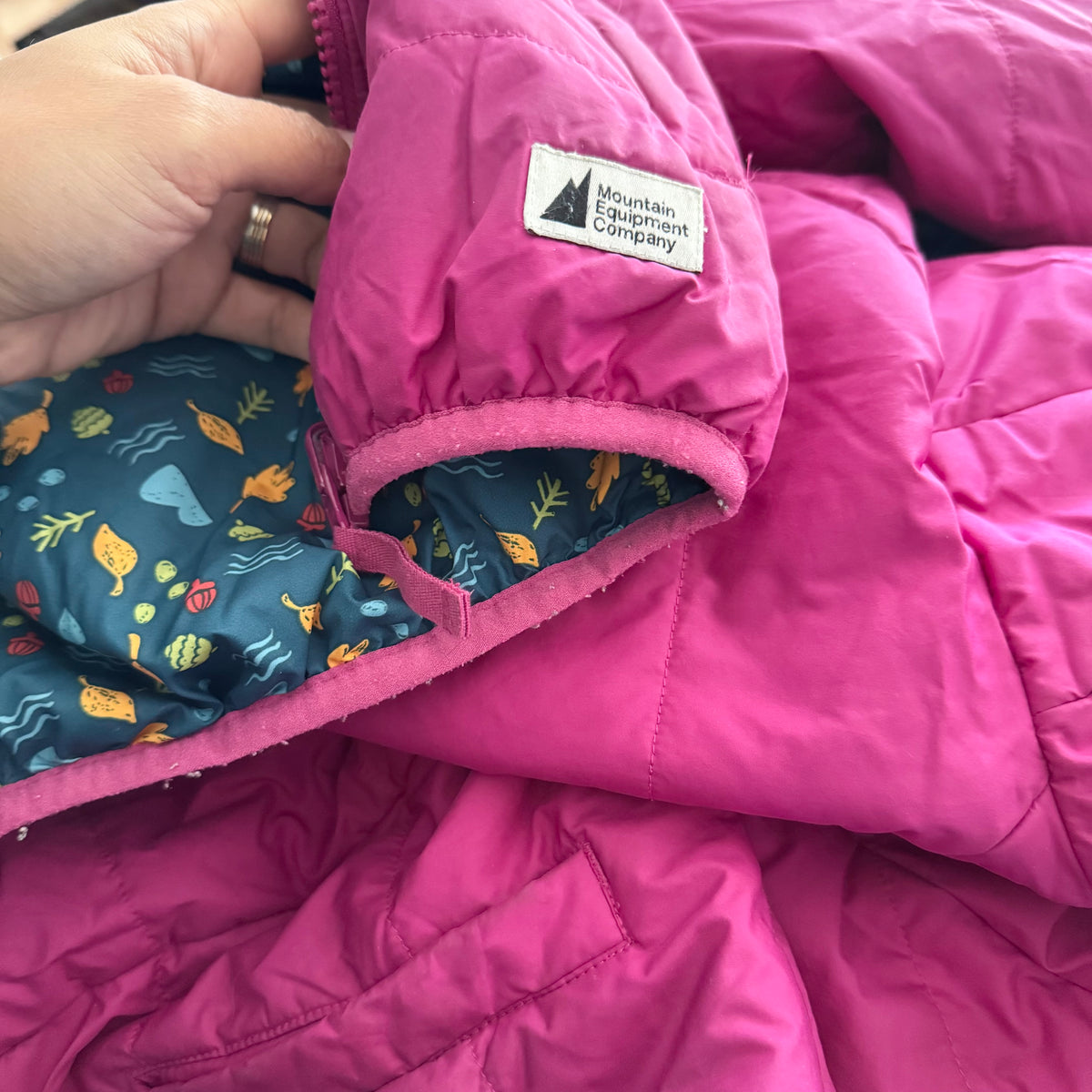 Mec / Pink x green light puffer jacket / 18M