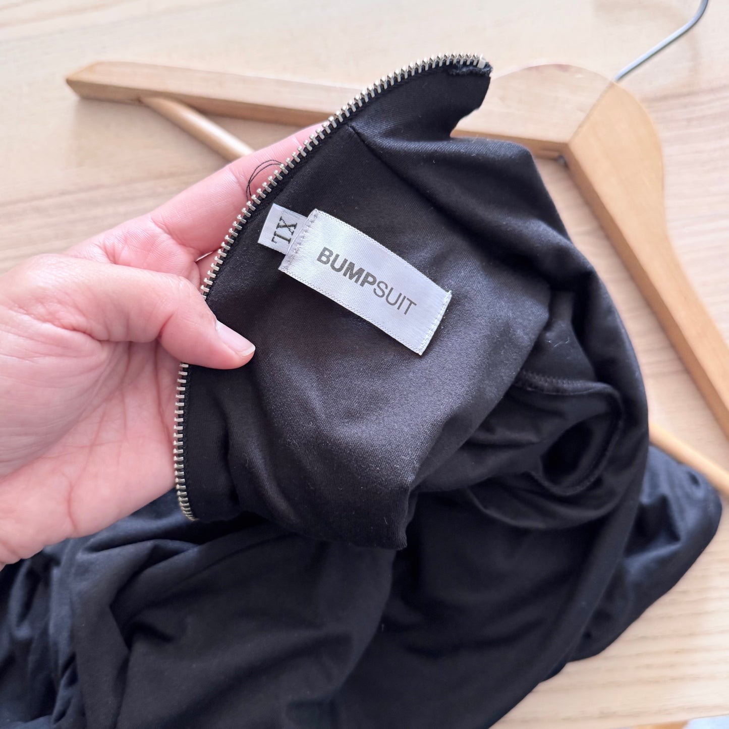 Bumpsuit / Black maternity romper / XL