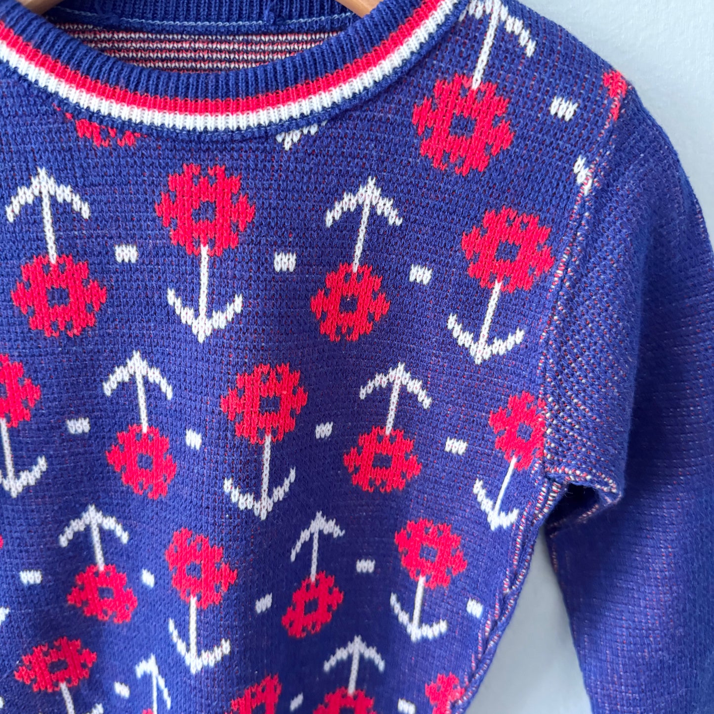 Vintage / Floral knit top / 12-18M