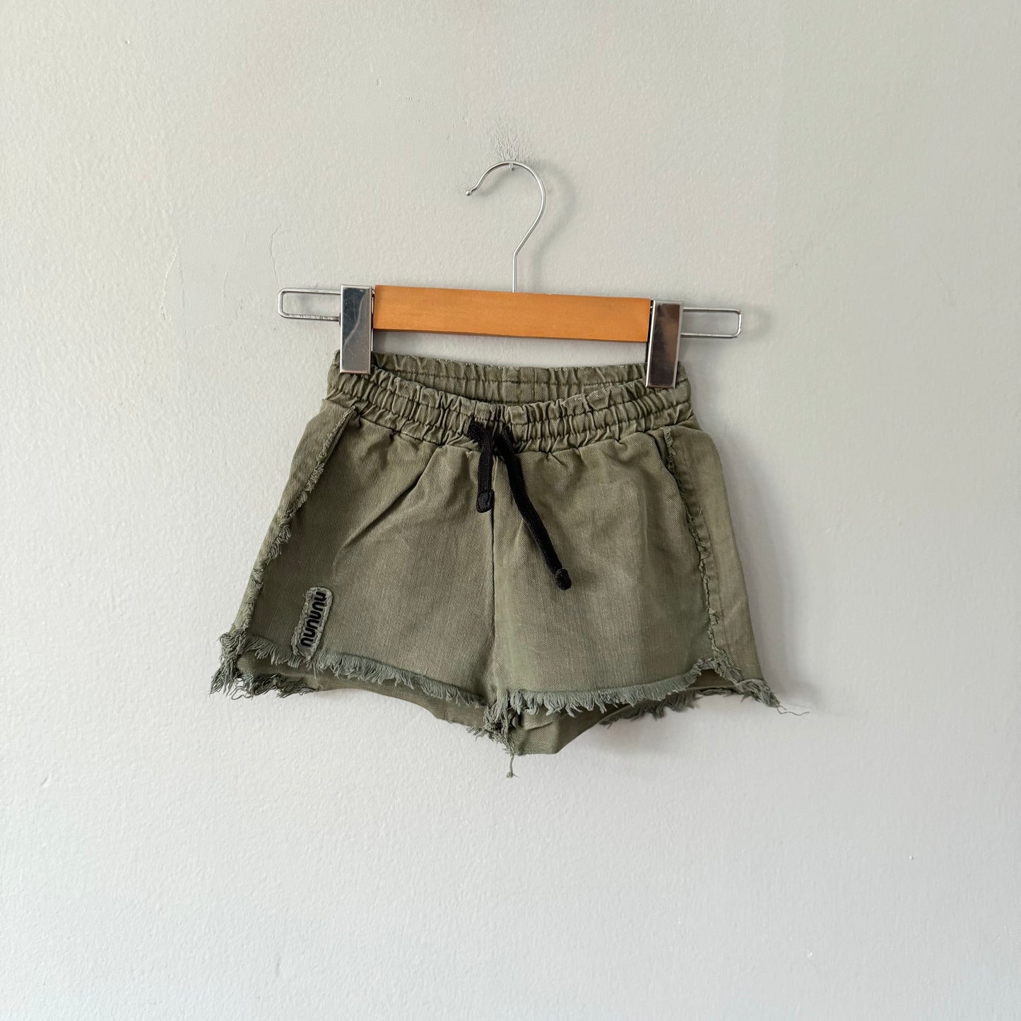 Nununu / Khaki denim shorts / 2-3Y
