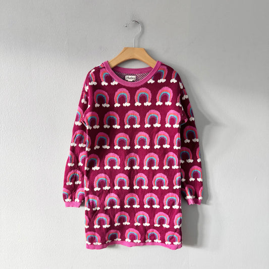 Hatley / Purple rainbow knit dress / 7Y