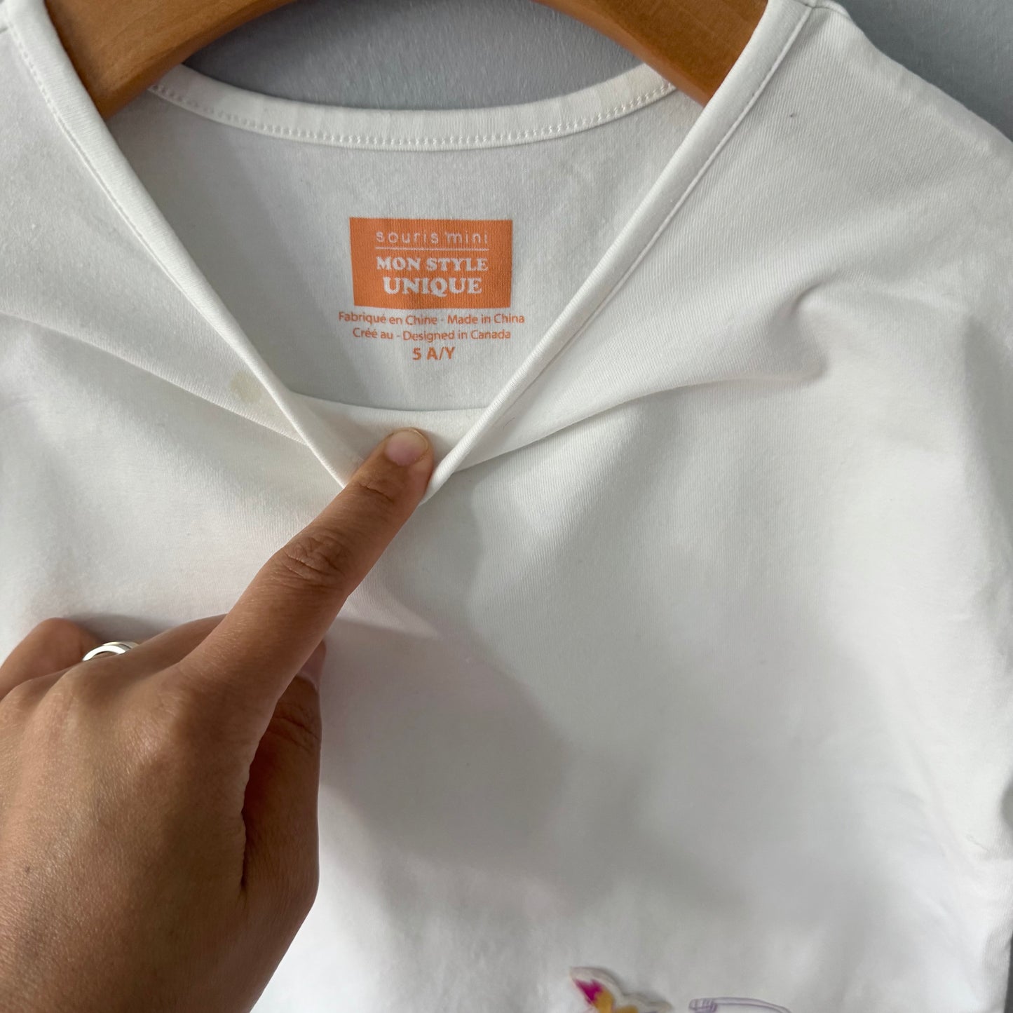 Souris mini / White T-shirt / 5Y