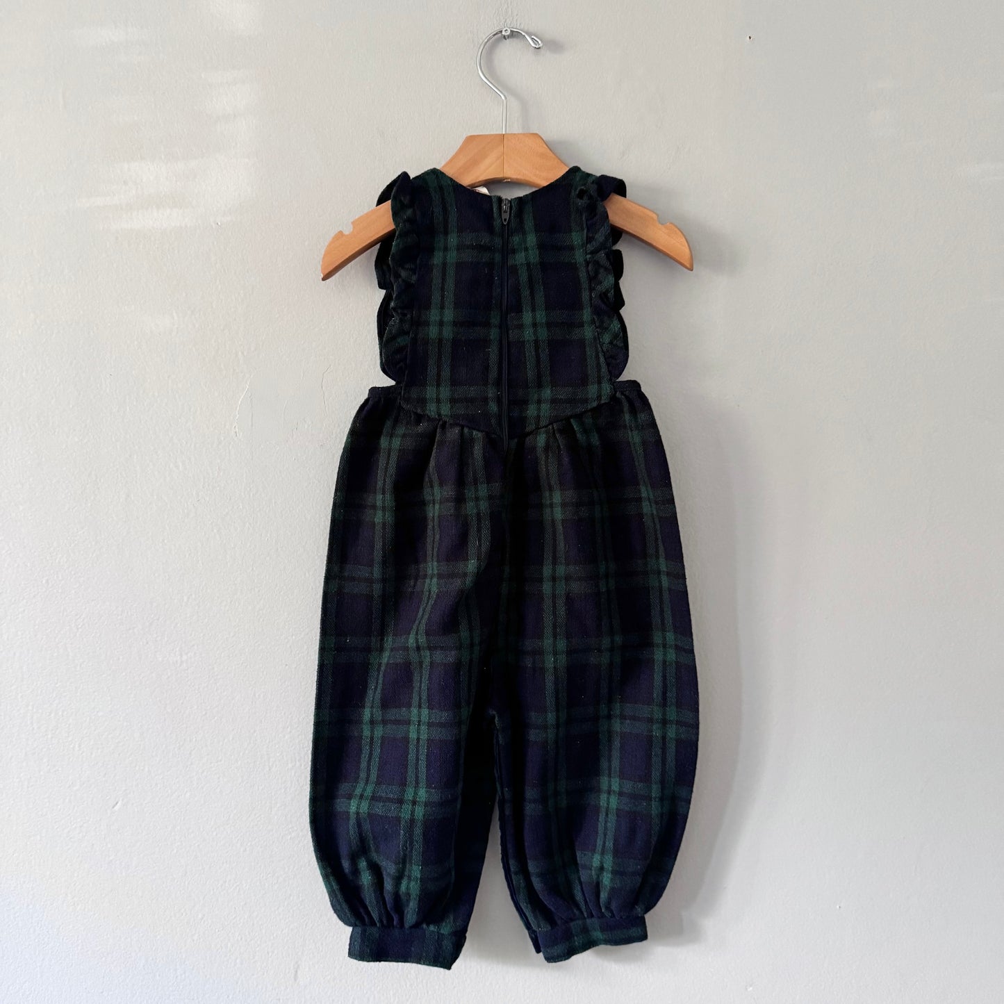 Vintage / Navy green romper / 18M