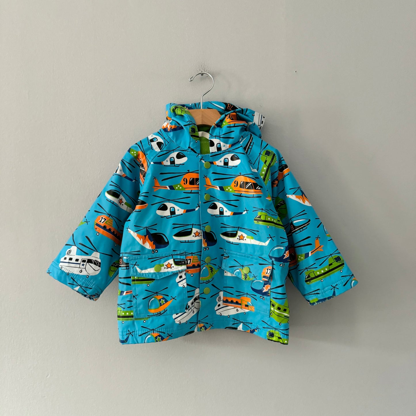 Hatley / Blue x helicopter rain jacket / 2T