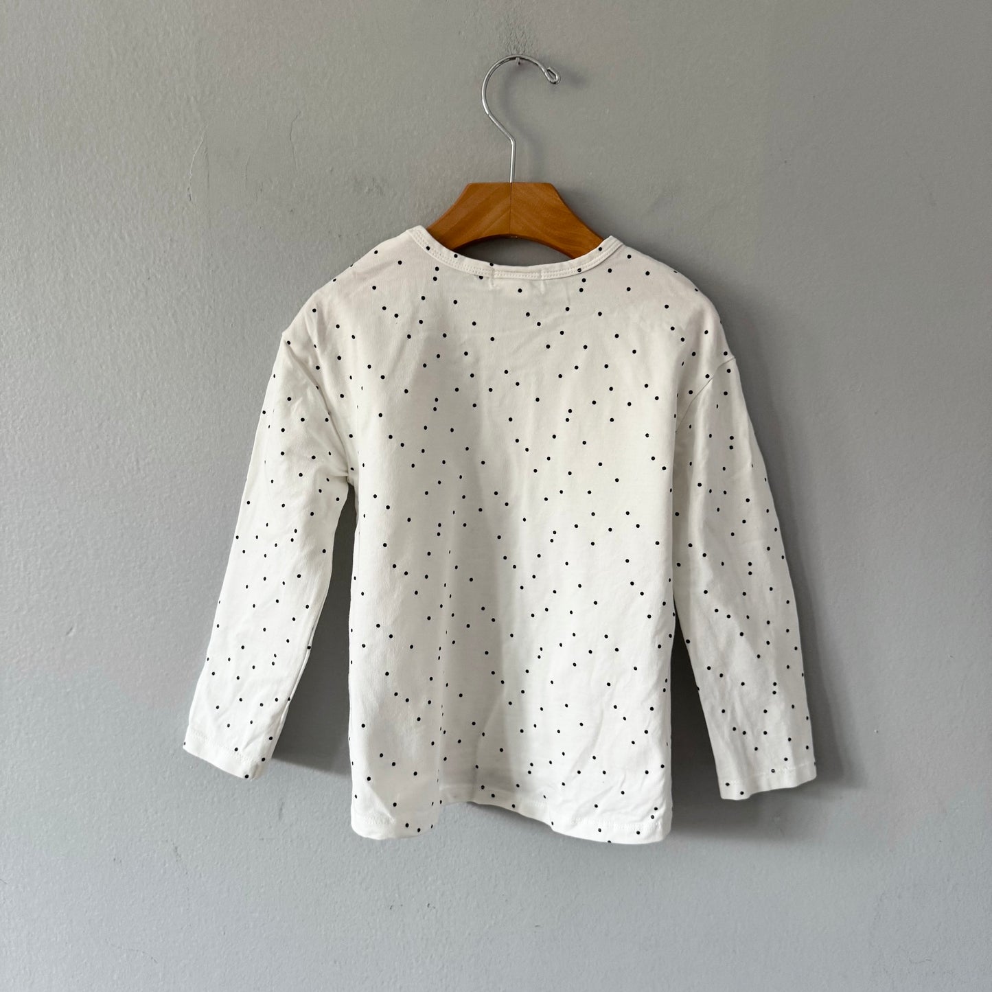 Miles the label / Manches longues blanc x pois noirs / 3A