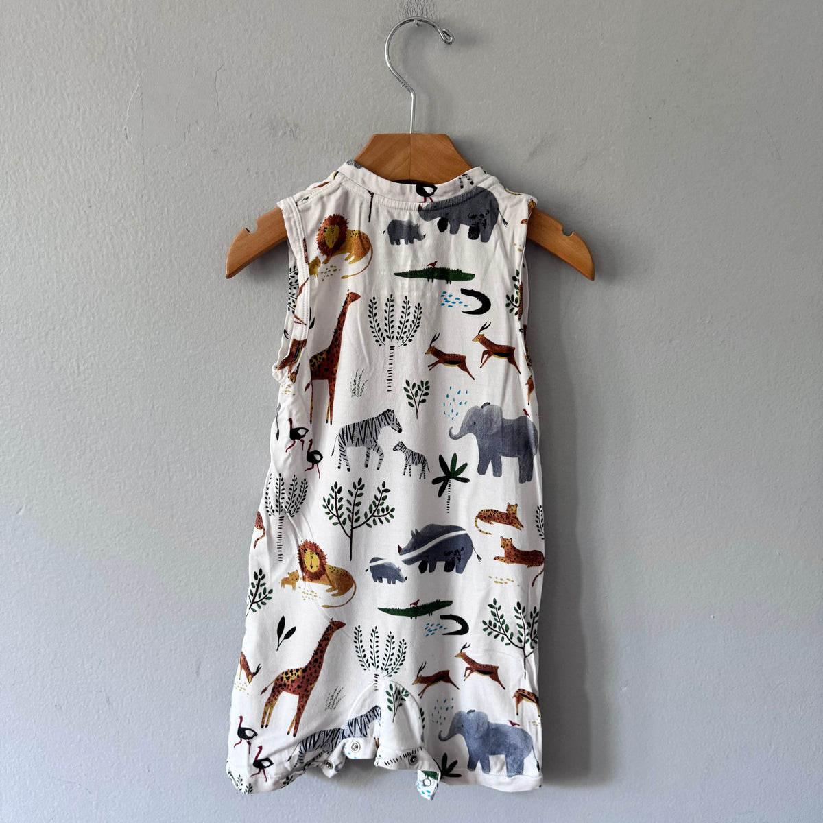 Loulou Lollipop / White x safari tank romper / 18-24M