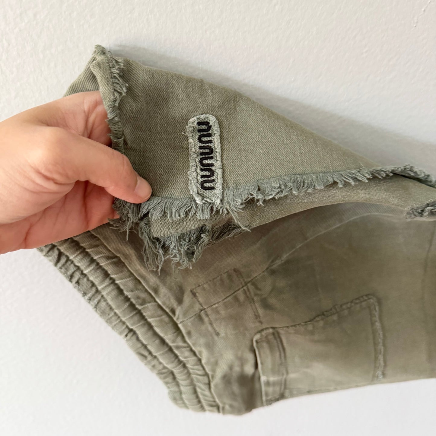 Nununu / Khaki denim shorts / 2-3Y