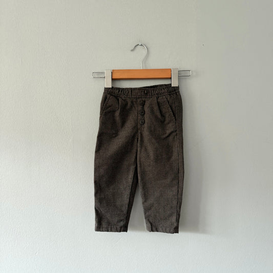 Zara / Brown plaid pants / 12-18M