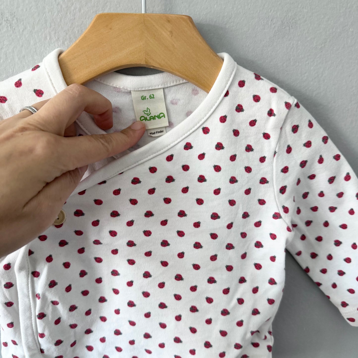 Alana / White x ladybug long sleeve kimono top / 3-6M(62)