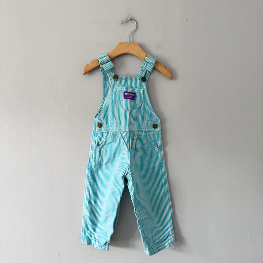 Vintage Oshkosh / Blue stripe denim overall / 2Y