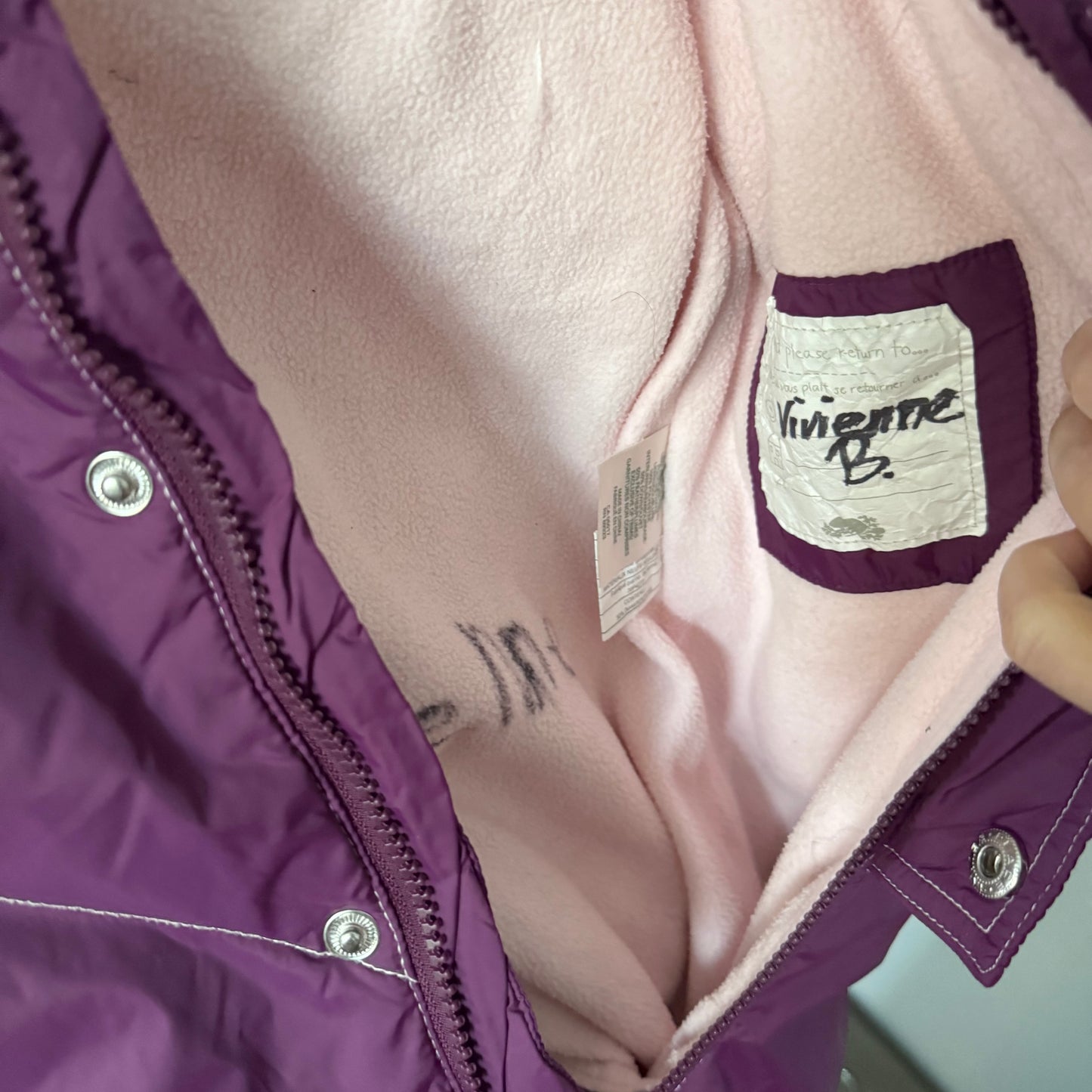 Roots / Purple snow bunting suit / L(12-18M)