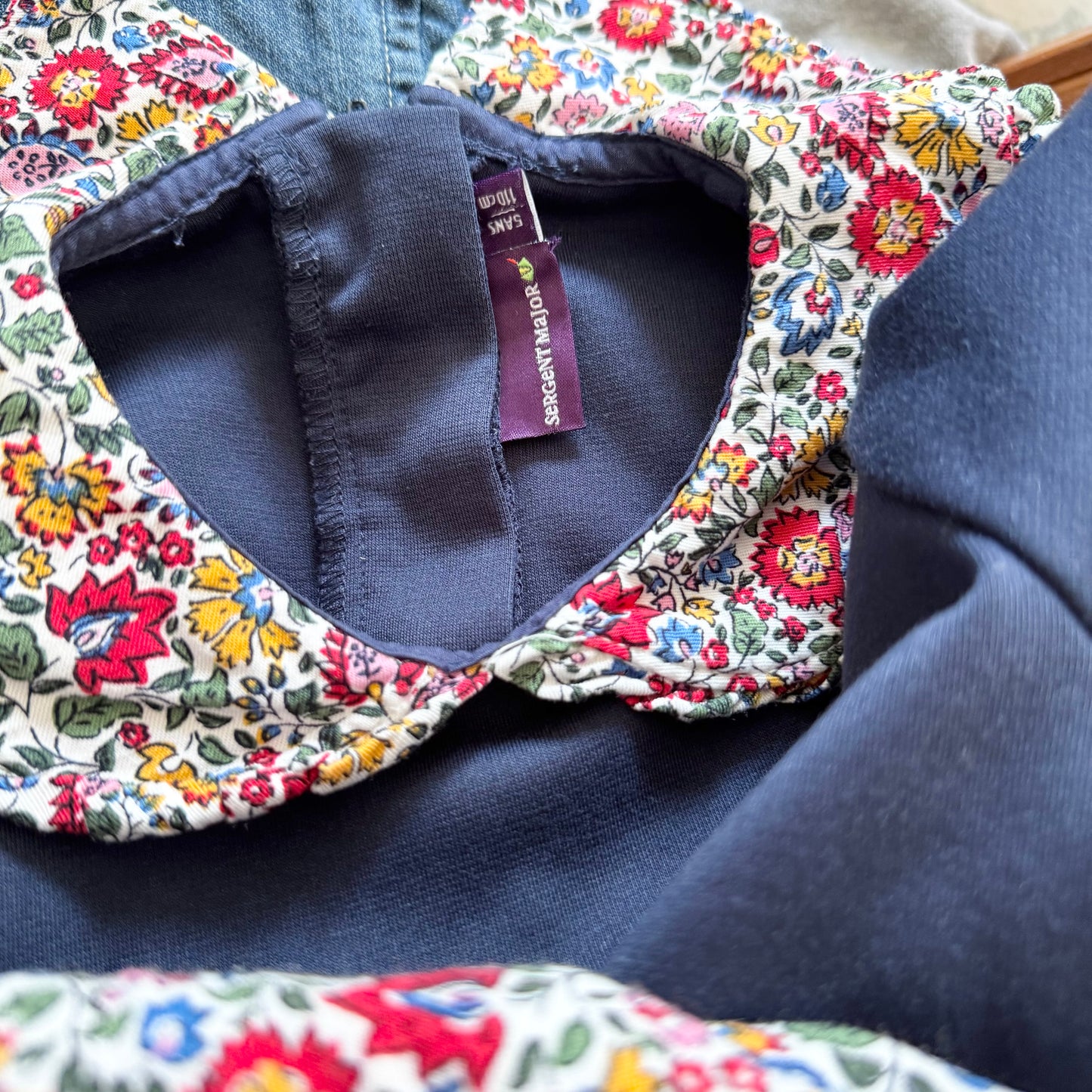 Sergent Major / Navy x floral dress / 5Y