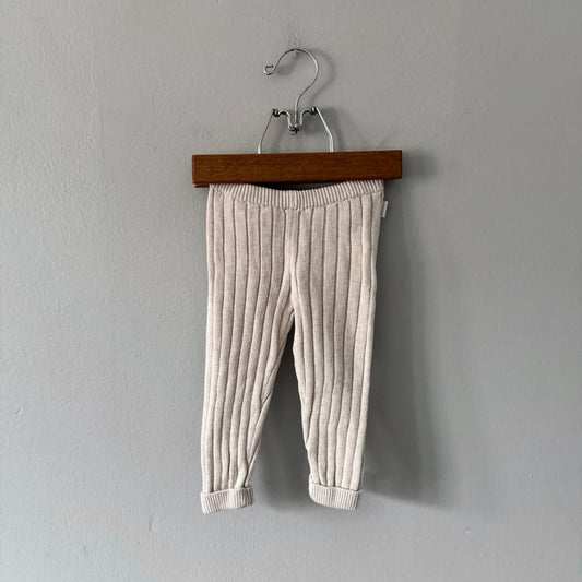 Noppies / Oatmeal ribbed knit pants / 6-9M