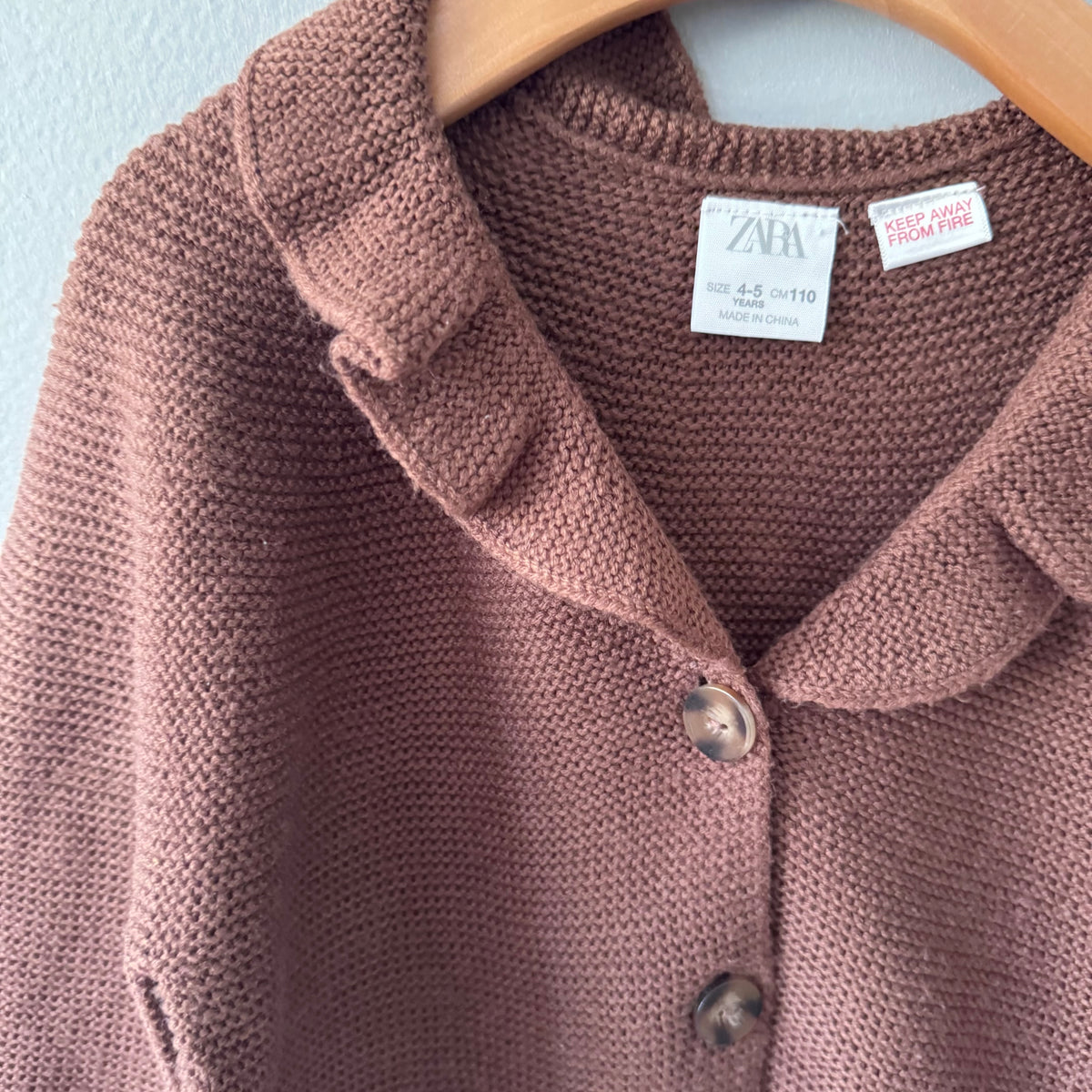 Zara / Brown knit cardigan / 4-5Y