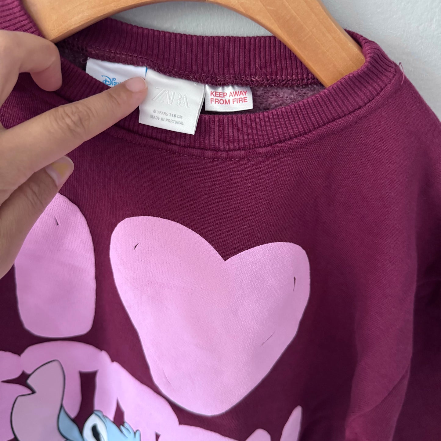 Zara x Disney / I love Stitch sweatshirt / 6Y