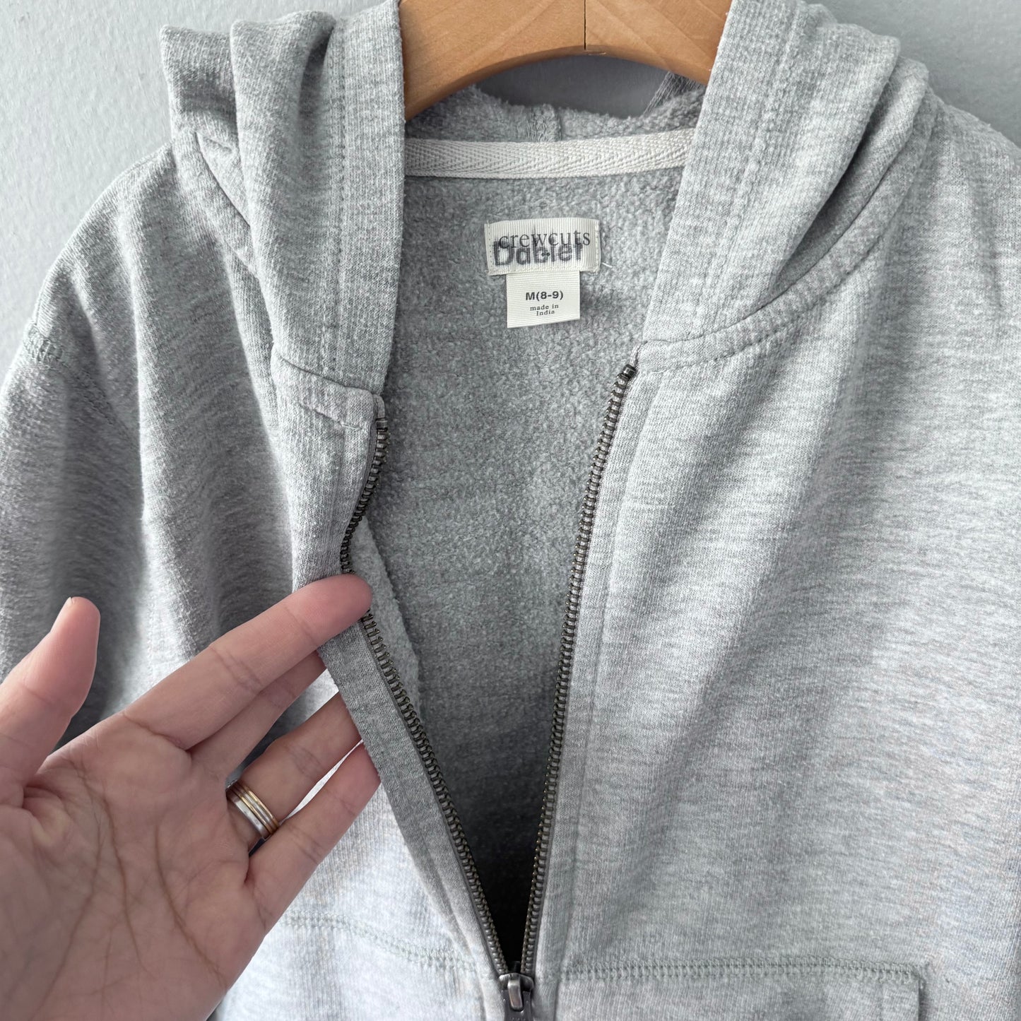 Crewcuts / Sweat à capuche zippé gris clair / 8-9 ans