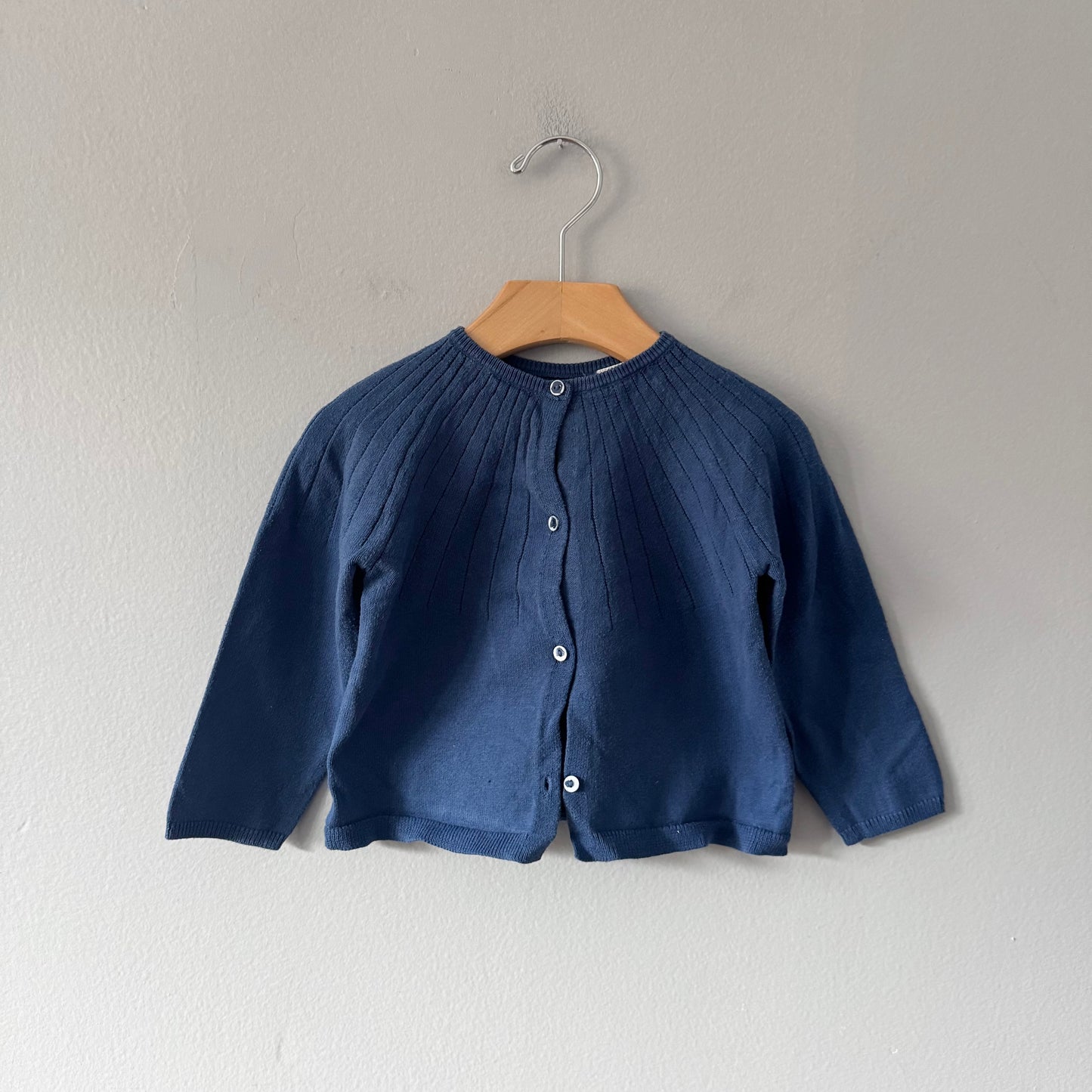 Zara / Smokey blue cotton cardigan / 12-18M