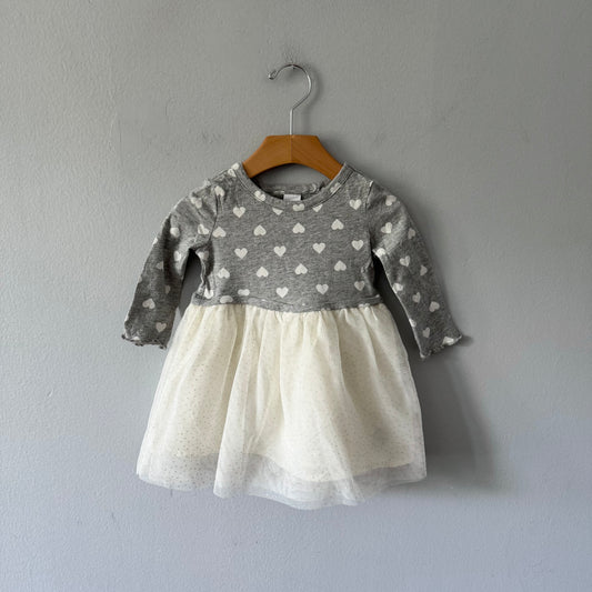 Gap / Light grey x white tutu dress / 12-18M