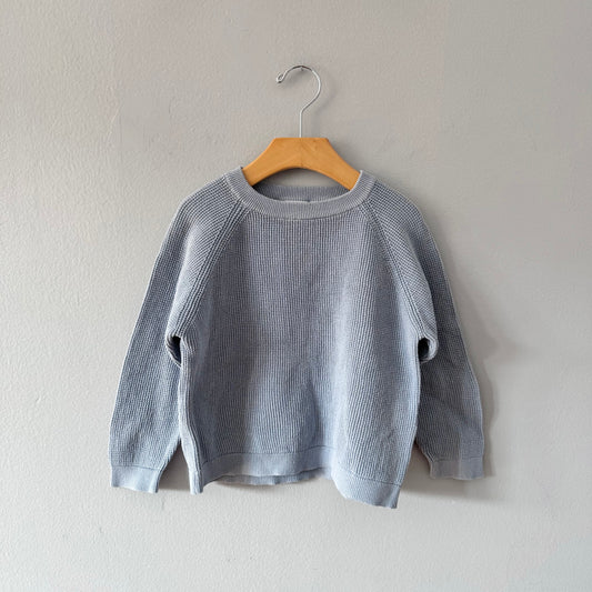 Zara / Light blue cotton knit pullover / 5-6Y