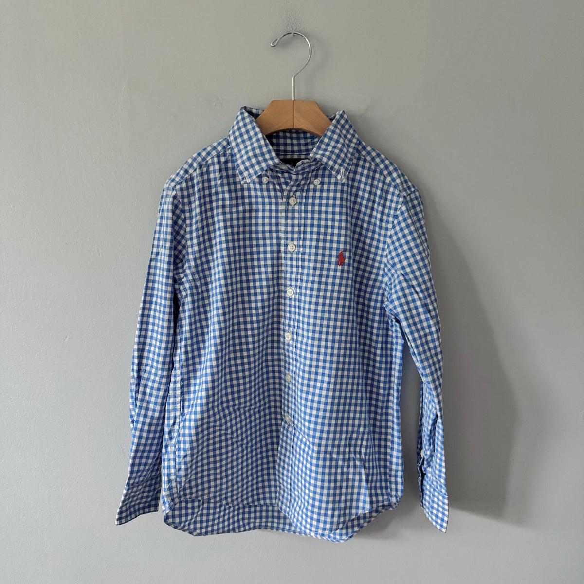 Polo Ralph Lauren / White blue plaid shirt / 8Y