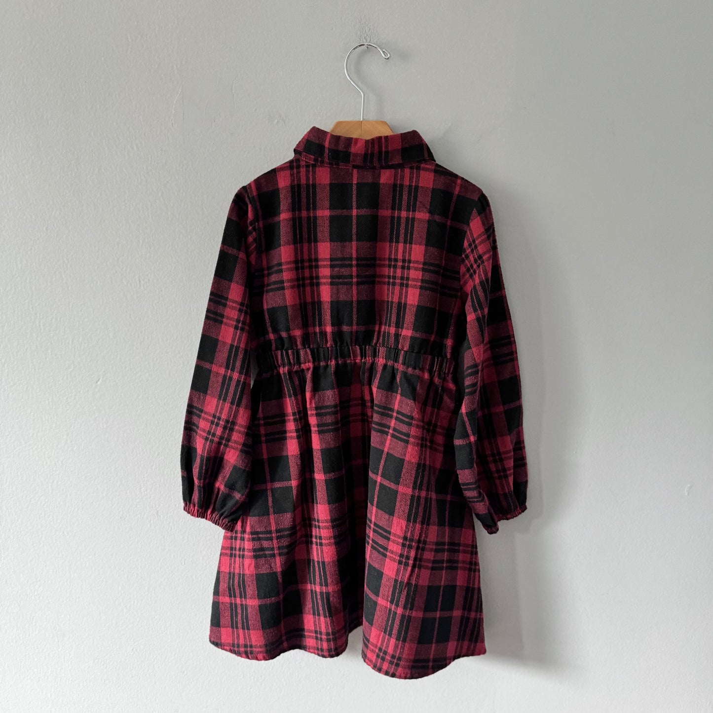 Bee des bee / Red black flannel dress / 6Y