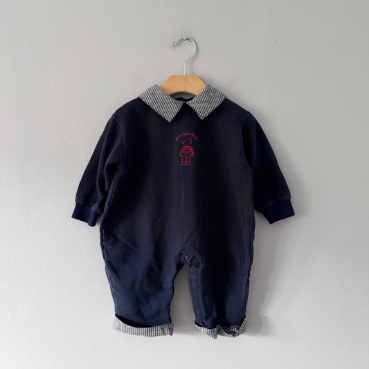 Vintage / La Tortue Bleue crew romper / 24M