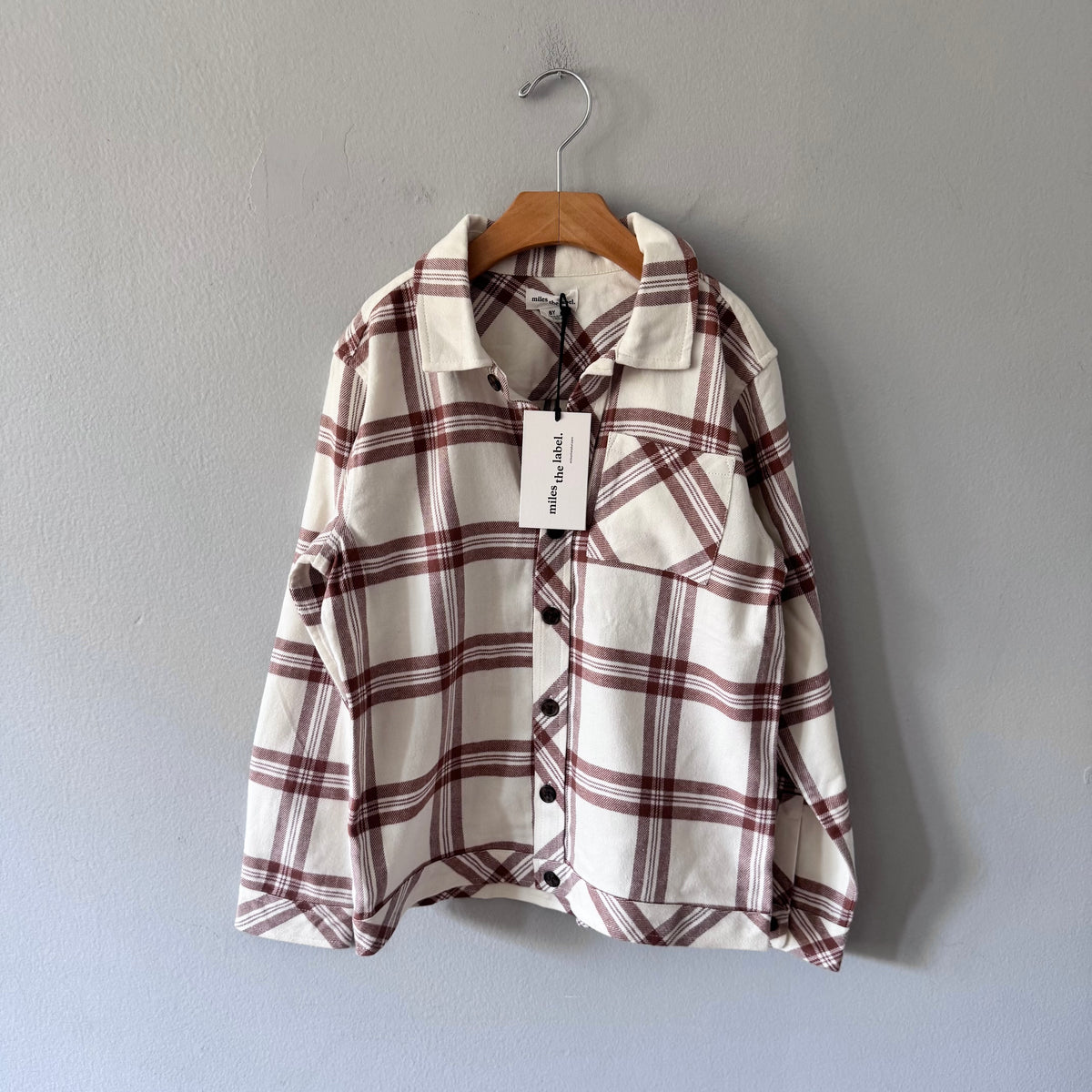 Miles the label / Brown flannel shirt / 8Y - New with tag