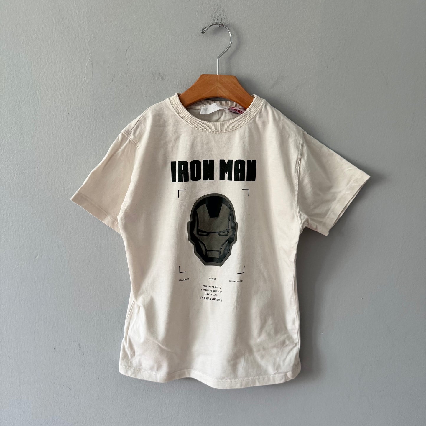 Zara x Marvel / White Iron Man T-shirt / 7Y