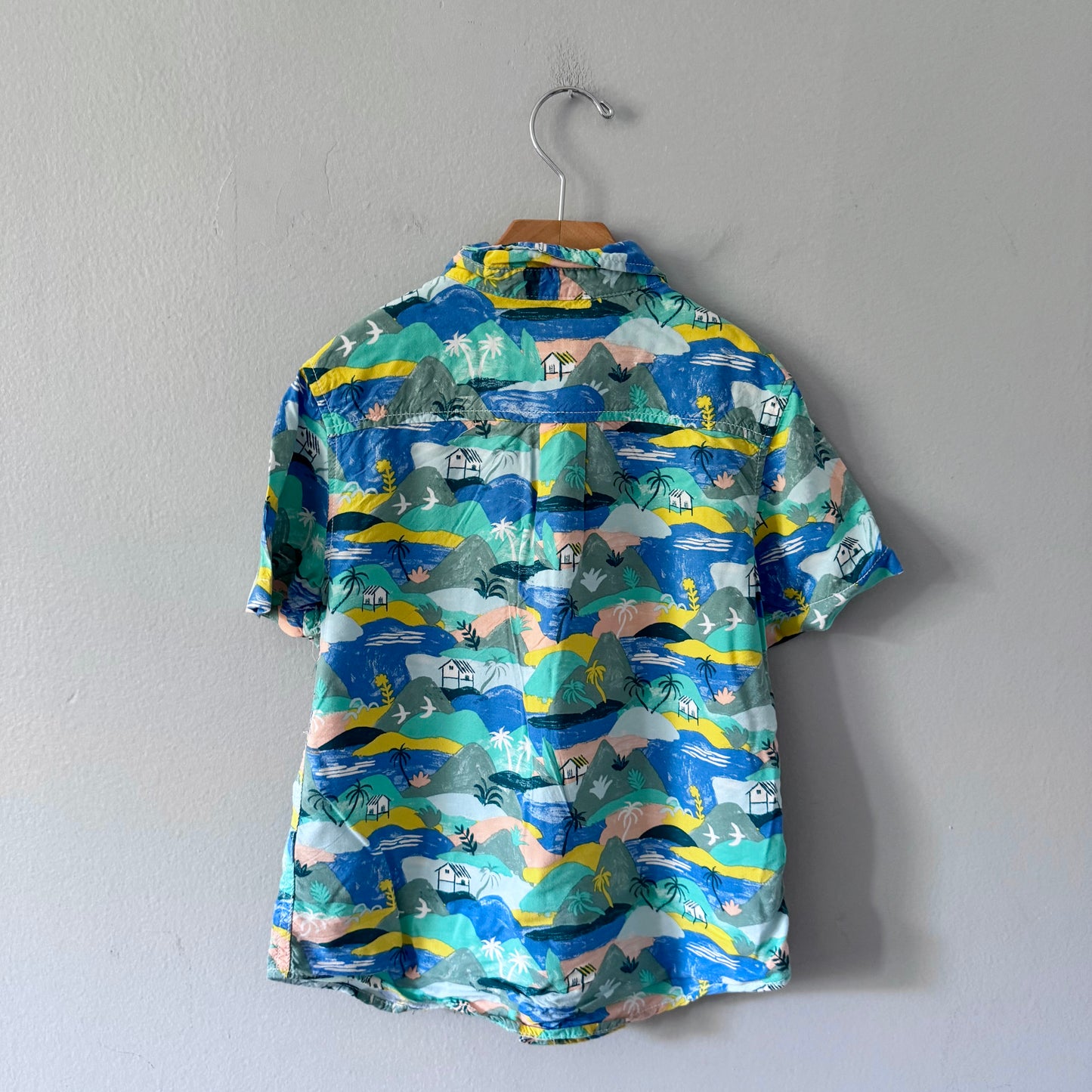 Cat & Jack / Green blue 100% rayon shirt / 6-7Y