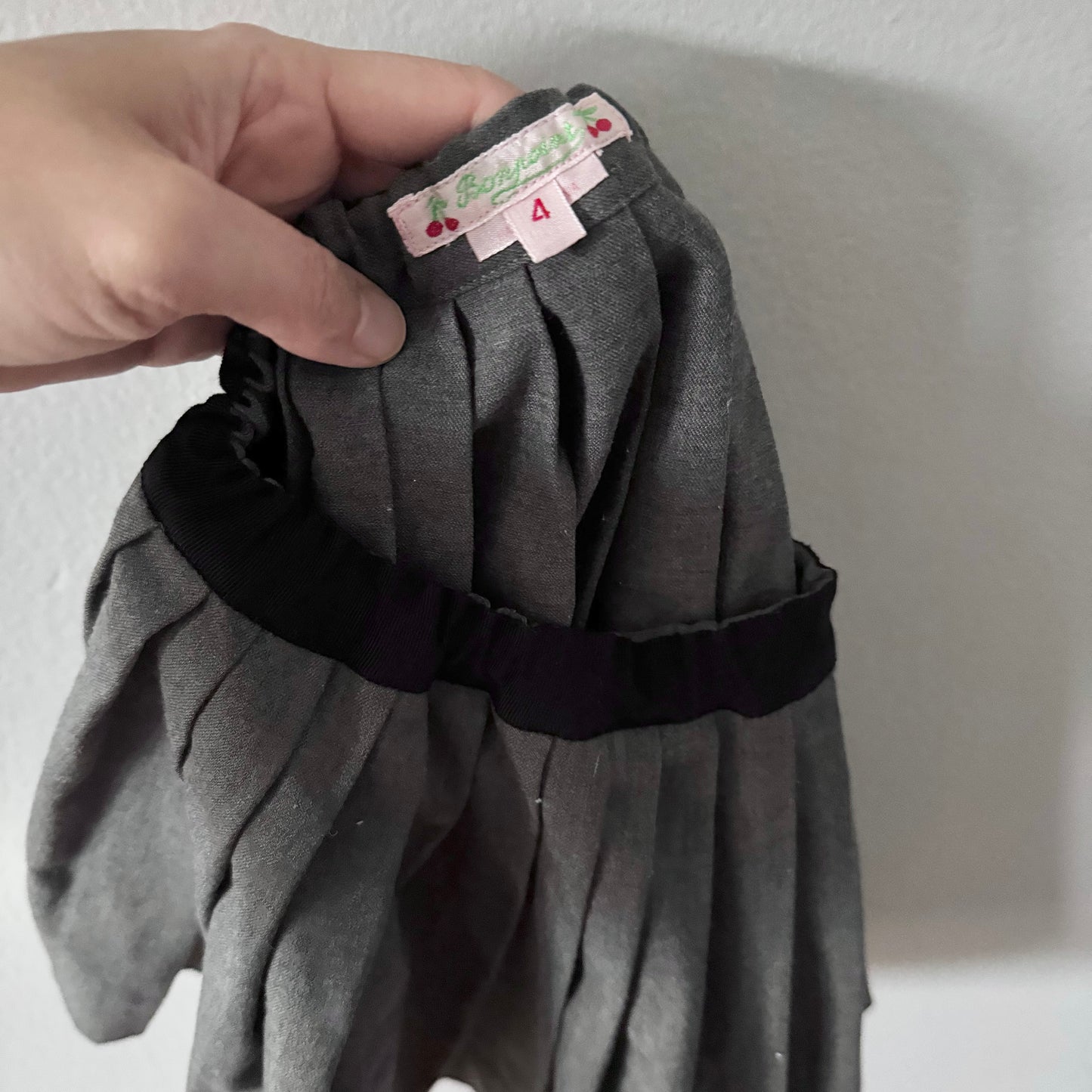Bonpoint / Grey pleated skirt / 4Y