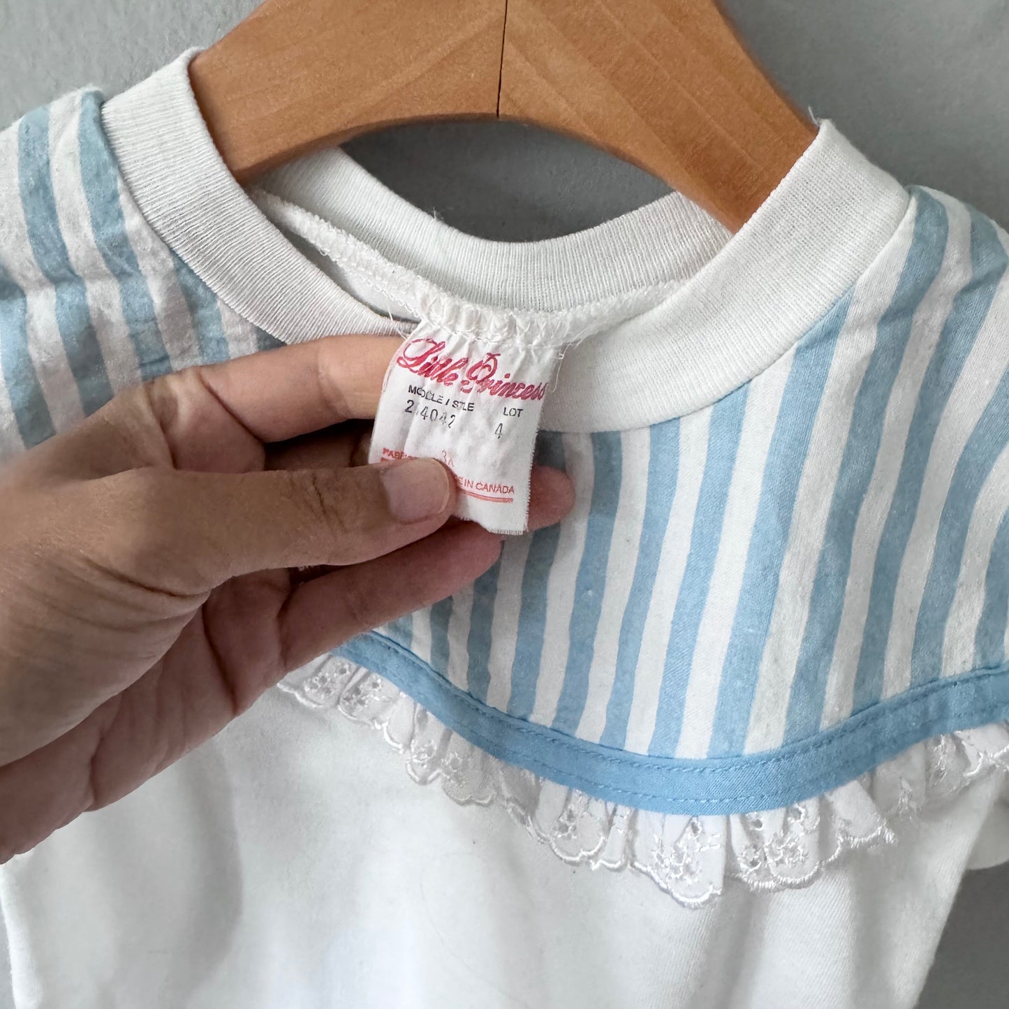 Vintage / White x stripe tee / 2-3Y