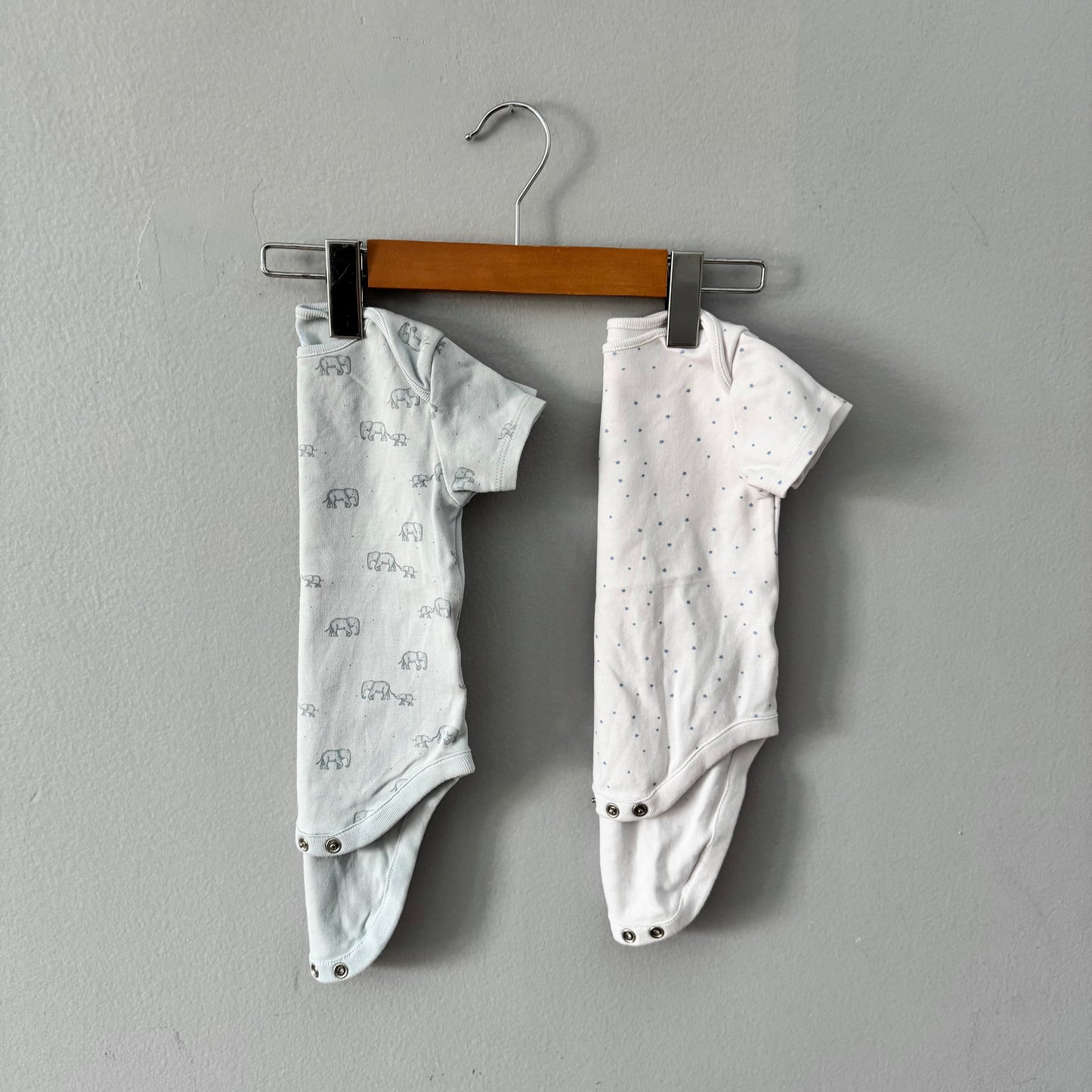 Next / 2 short sleeve onesies / 6-9M