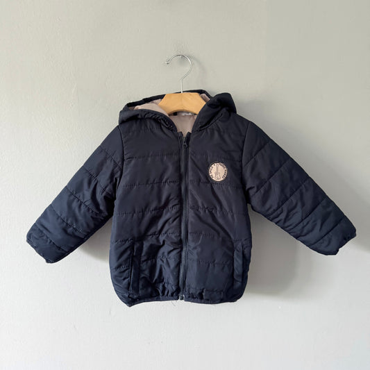 So Cute / Navy light puffer jacket / 18-24M