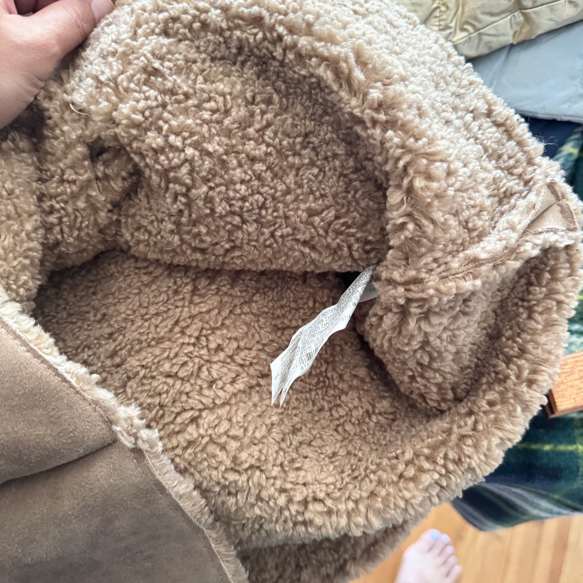 Zara / Sherpa lined camel jacket / 4-5Y