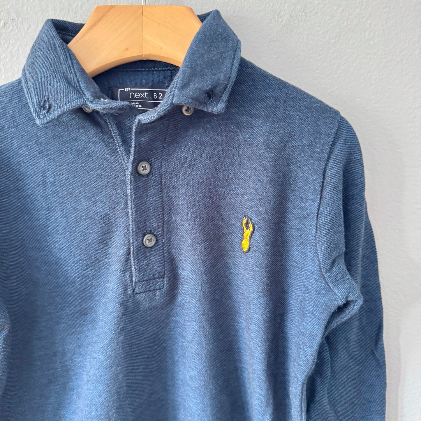 Next / Navy polo long sleeve shirt / 4-5Y