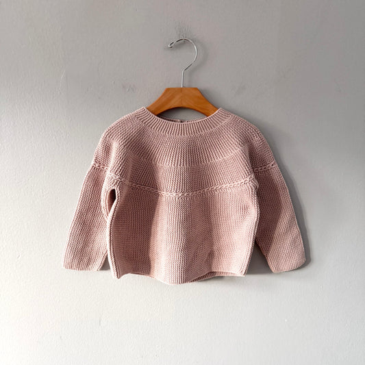 Zara / Light pink cotton knit tunic / 18-24M