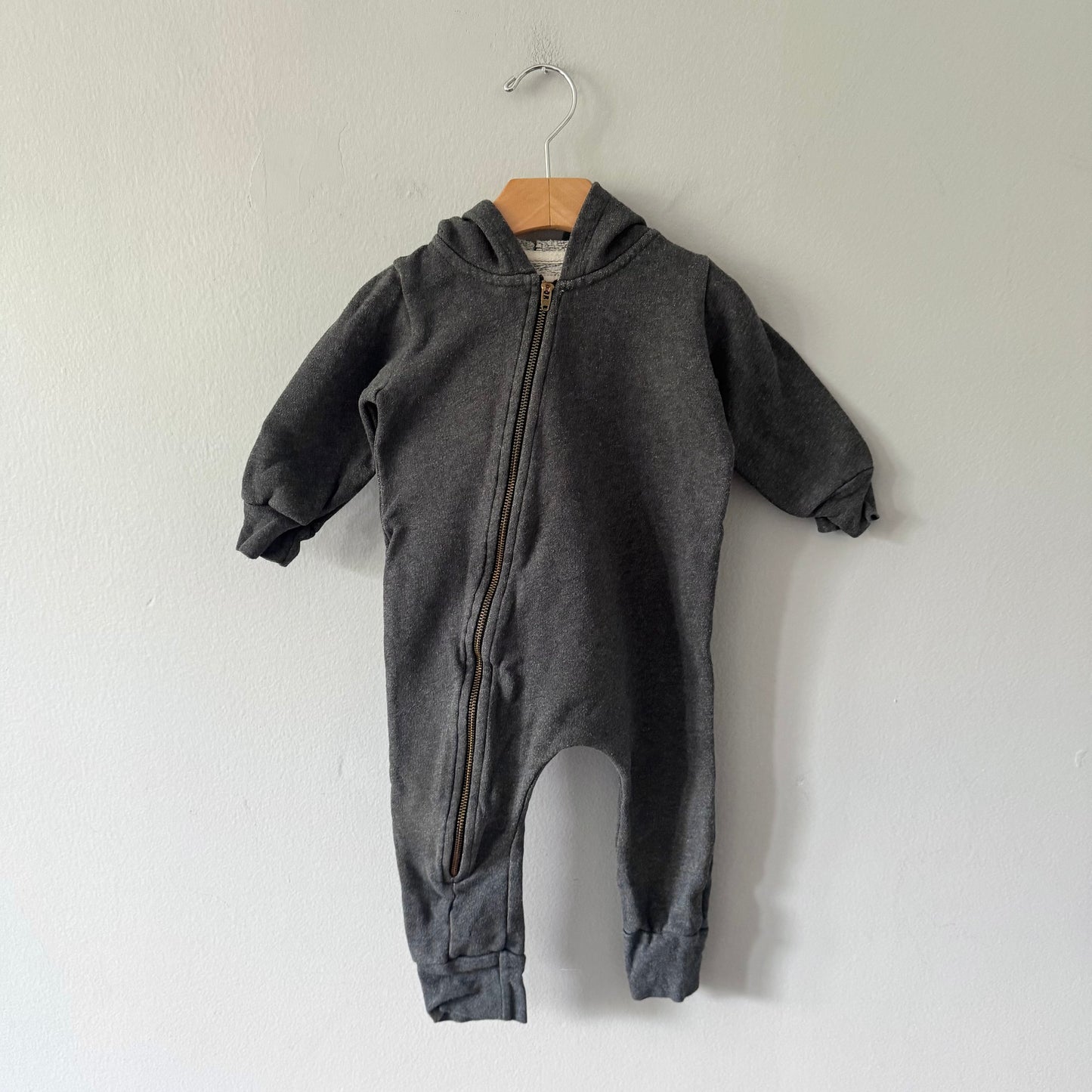 Mini mioche / Dark grey biker romper / 12-18M