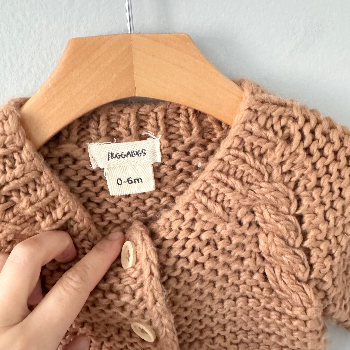 Huggakugs / Brown chunky cardigan / 0-6M